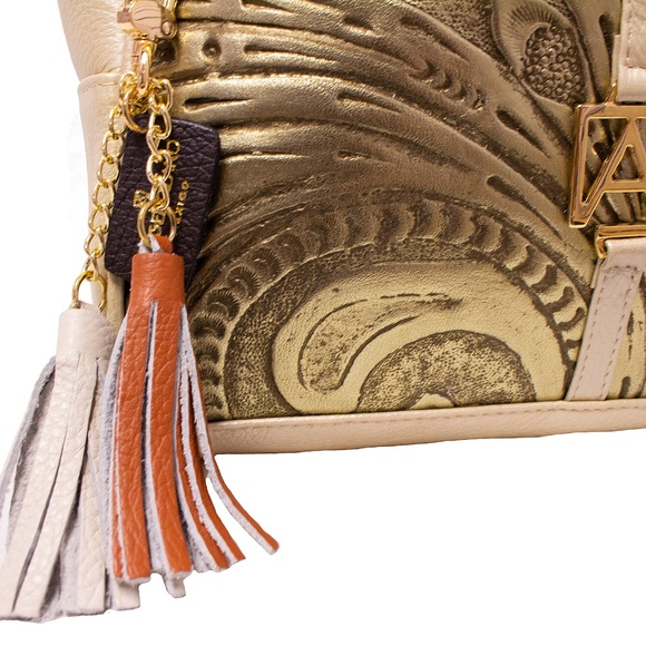 AngeLozano Chiapas Chiseled Gold Backpack